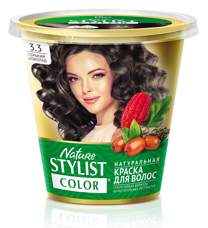 ФК 7554 Натуральная краска для волос Nature Stylist Color Тон 3.3 Горький шоколад