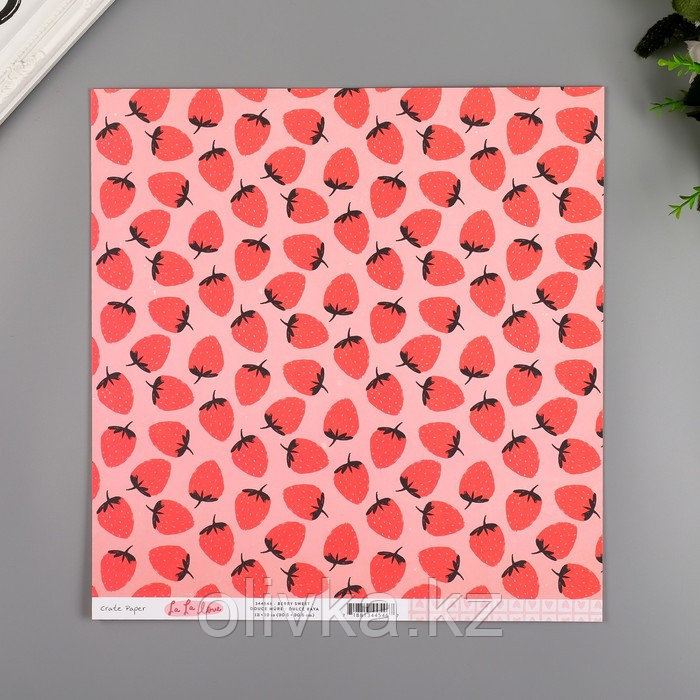 Бумага для скрапбукинга двусторонняя "Berry Sweet" 30.5х30.5 см, 190 гр/м2