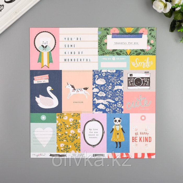 Бумага для скрапбукинга Crate Paper "Daydream" 30.5х30.5 см, 190 гр/м2