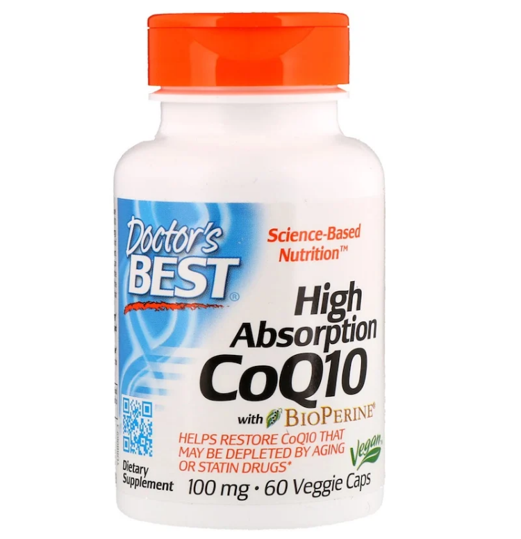 Doctor's Best, Легкоусвояемый CoQ10 с BioPerine, 100 мг, 60 растительных капсул