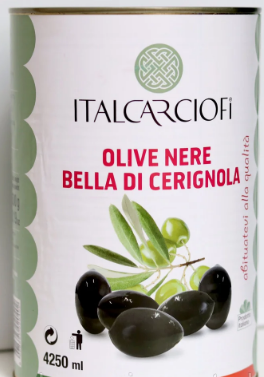 Оливки черные гиганты ITALCARCIOFI 4250 мл