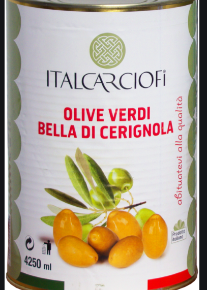 Оливки зеленые Гигантские ItalCarciofi 4250 мл