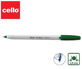 Ручка шариковая Cello Tri-Mate 1.0 mm зеленые чернила