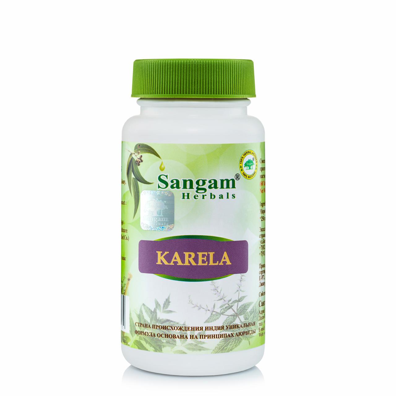 Карела 60 таб, снижение сахара в крови, Sangam Herbals