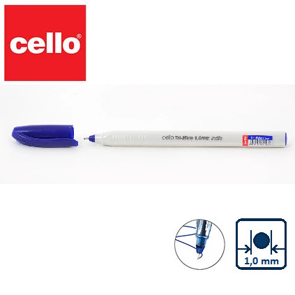 Ручка шариковая Cello Tri-Mate 1.0 mm синий