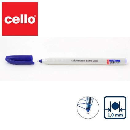 Ручка шариковая Cello Tri-Mate 1.0 mm синий, фото 2
