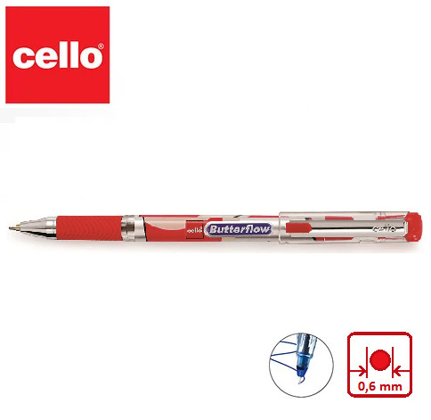 Ручка шариковая CELLO Buterflow  красный ОРИГИНАЛ