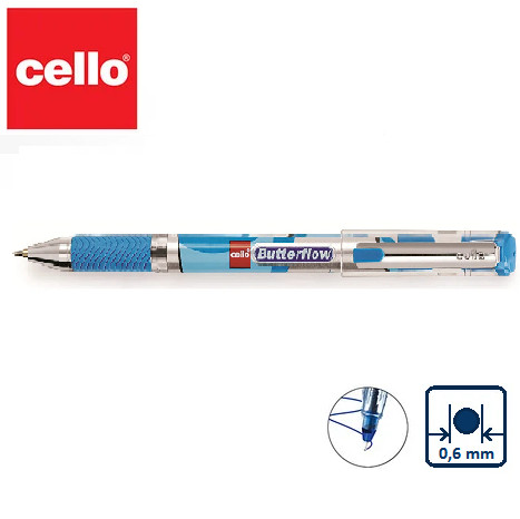 Ручка шариковая CELLO Butterflow синий ОРИГИНАЛ - фото 3 - id-p81596298