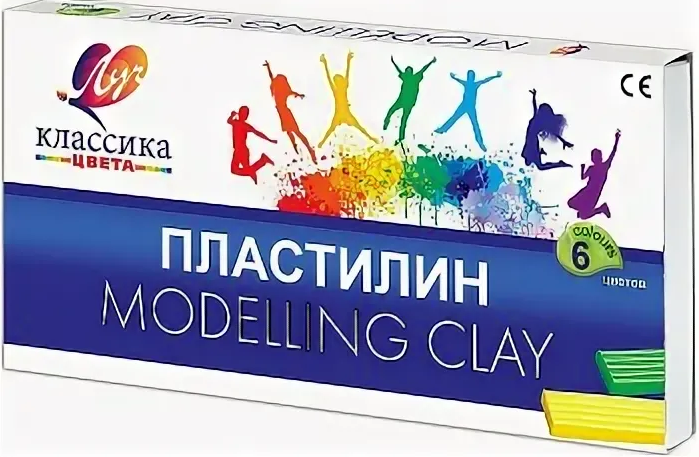 Пластилин из 6 цветов "Modeling Clay"