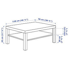 Журнальный стол ЛАКК черно-коричневый 118x78 см ИКЕА, IKEA, фото 5