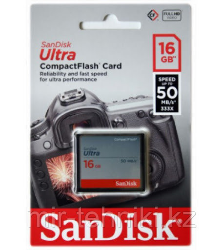 SanDisk Карта памяти Compact Flash CF 16GB Ultra 50MB/s