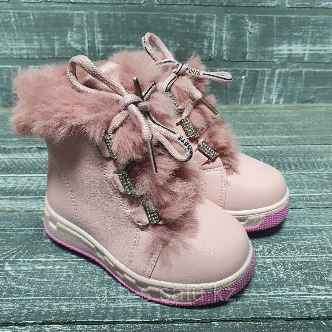 Ботинки девочки розовыена меху