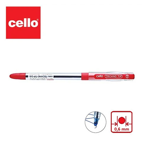 Ручка шариковая Cello "Techno Tip" красный стержень, 0.6мм - фото 1 - id-p81814885