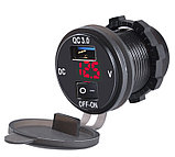 USB быстрая зарядка QC3.0 с вольтметром и выключателем, фото 2