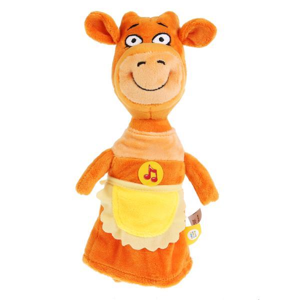 Мульти-пульти Мягкая игрушка Оранжевая корова мама (звук), 27 см