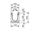Лоток водоотводный бетонный (СО-100мм), с оцинкованной насадкой КU 100.16,3 (10).21,5(17,5) - BGU-Z, № 10-0, фото 3
