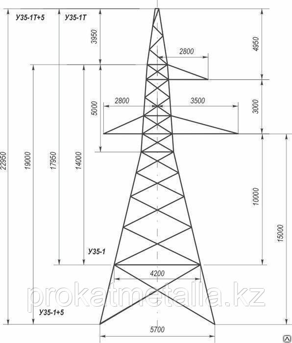 Анкерно-угловых опоры для ЛЭП 35 кВ типа У35 - фото 1 - id-p81852692