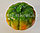 Искусственная тыква декоративная муляж средняя оранжево-зеленая 13х15,5 см, фото 4