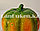 Искусственная тыква декоративная муляж средняя оранжево-зеленая 13х15,5 см, фото 10