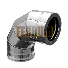 Сэндвич-колено 90° (430/0,8мм + нерж.) Ф 200х280. Ferrum.