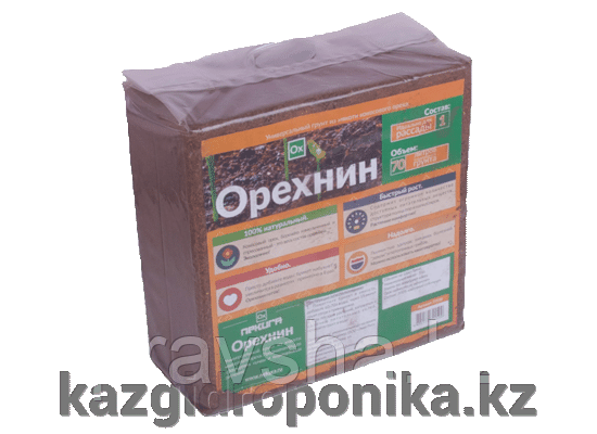 Субстрат кокосовый Орехнин (100%), блок, 70 л