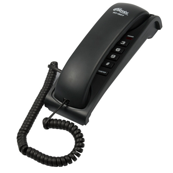 Телефон проводной Ritmix RT-007 (Black) - фото 2 - id-p81274006