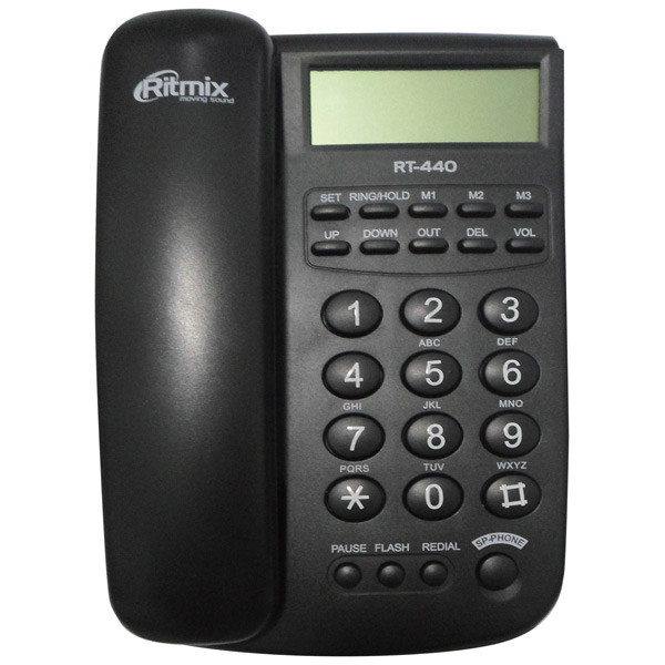 Телефон проводной Ritmix RT-440 (Black) - фото 2 - id-p81274010