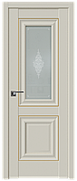 Дверь межкомнатная 28U Золото Магнолия Сатинат, Кристалл матовый, 800