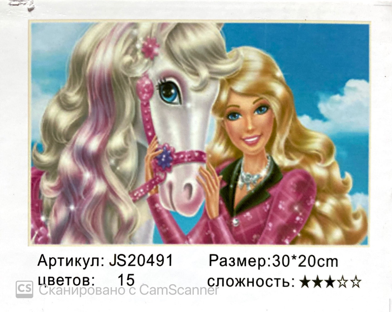 Картина по номерам " Барби " 20х30 см