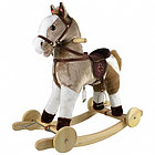 Качалка-Лошадка с колесами мягконабивная PITUSO, Серый с белым, 74*30*64 см.