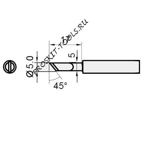 5SI-216N-K Pro'sKit Жало сменное (ножевидное, скос 45 град., диам. 5 мм)