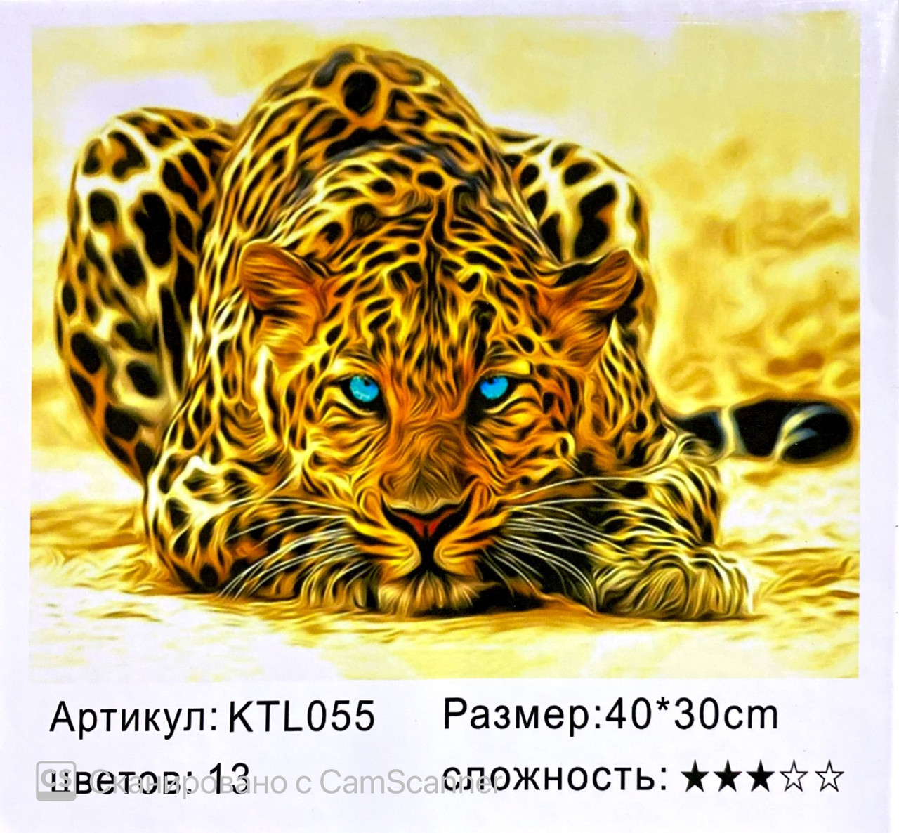 Картина по номерам " Леопард" 40 х 30 см