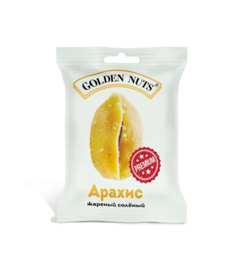 Арахис "Golden Nuts" Premium 50гр. жареный, солёный (Собственное производство)