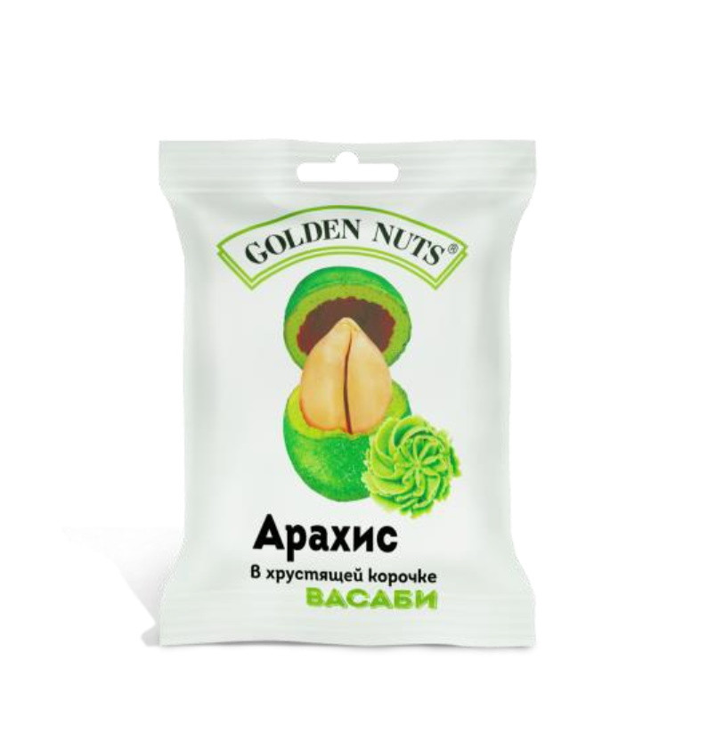 Арахис "Golden Nuts" Premium со вкусом васаби 50 гр. в хрустящей корочке (Собственное производство)
