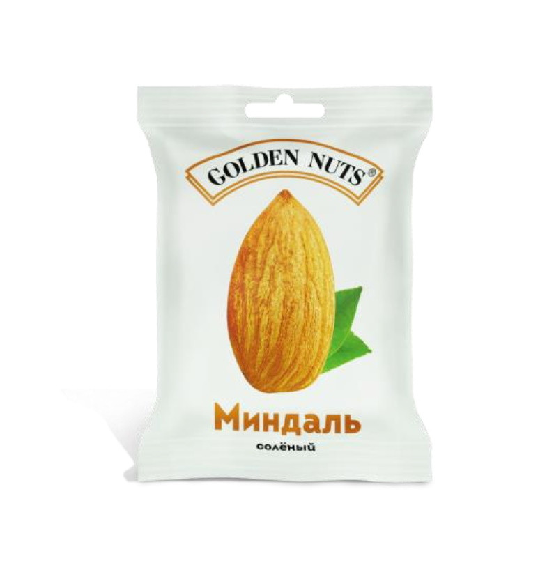 Миндаль "Golden Nuts" Premium 50 гр. жареные, солёные (Собственное производство)
