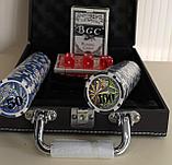 Покер / Покерный набор STARS, 100 фишек  с номиналом в кожаном кейсе, фото 3