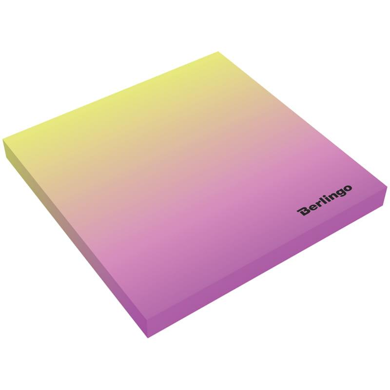 Самоклеящийся блок Berlingo "Ultra Sticky.Radiance", 75*75мм,50л, желтый/розовый