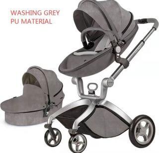 Детская коляска 2в1 Hot Mom F22 Алькантара Grey