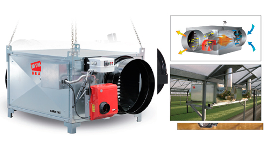 FARM 110 Газовый подвесной воздухонагреватель (тепловентилятор) непрямого нагрева - фото 2 - id-p82000570