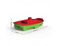 Песочница Doloni корабль зеленый/красный