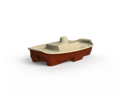 Песочница - бассейн с крышкой Doloni корабль коричневый/бежевый