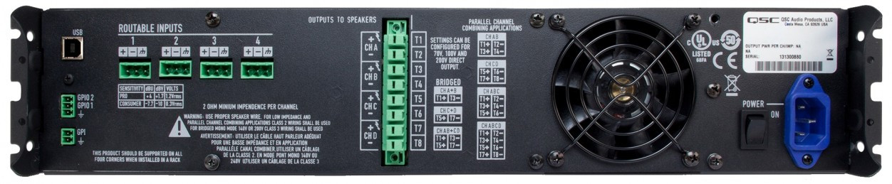 QSC DPA4.5 усилитель мощности, 4 канала, 2000 Вт @ 4Ω, на борту DSP - фото 2 - id-p82001021