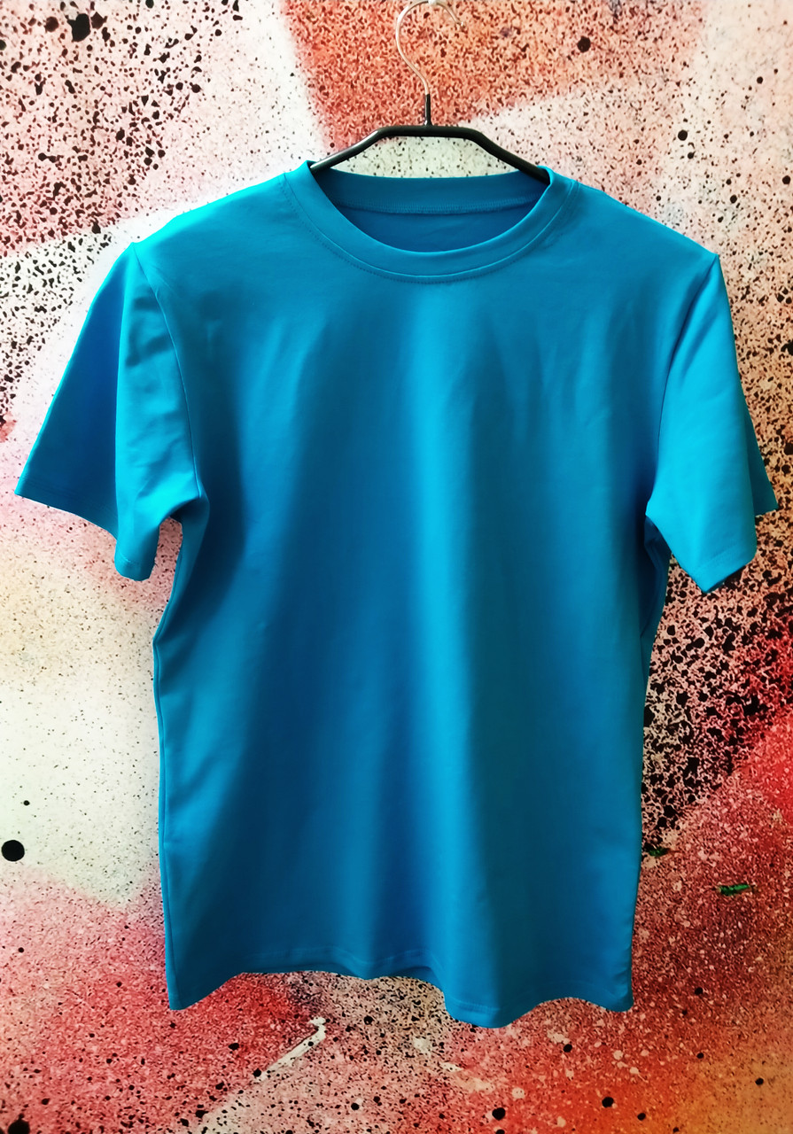 Футболка Х/Б "Unisex", ткань Турция, цвет: Бирюза, р-р 40(3XS)