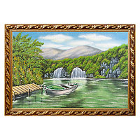 Картина "Водопад" багет 46х66 см, каменная крошка