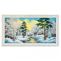 Картина "Зимний пейзаж" багет №9 50х100 см, каменная крошка 111287