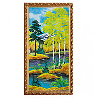 Картина "Осенний пейзаж" багет №7 40х80 см, каменная крошка 111840