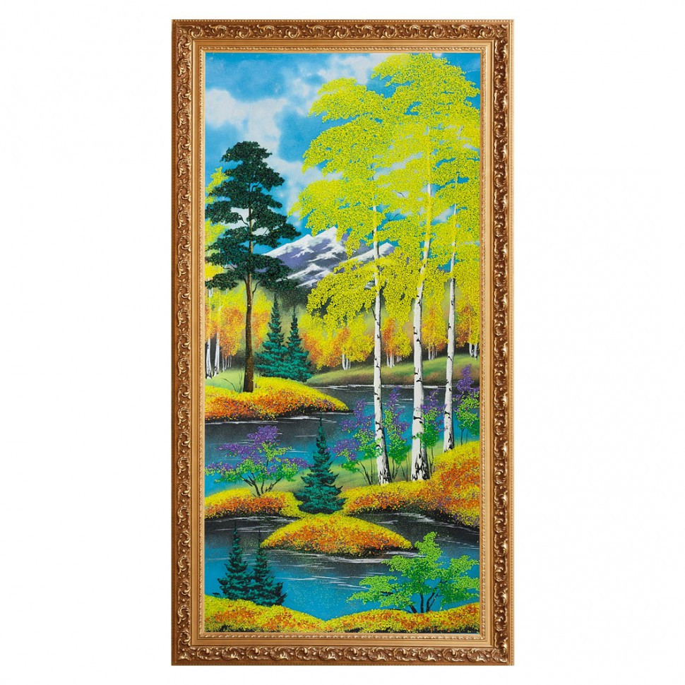 Картина "Осенний пейзаж" багет №7 40х80 см, каменная крошка 111840 - фото 1 - id-p80868938