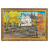Картина "Церковь осенью" багет 46х66 см, каменная крошка 119313