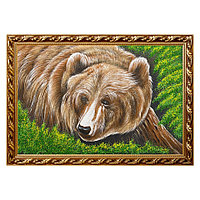 Картина "Медвежья морда" багет 46х66 см, каменная крошка 111890