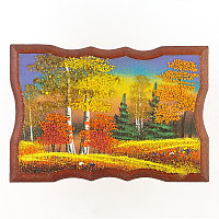 Картина панно прямоугольное "Осень" 22х15 см рисунок из каменной крошки
